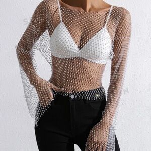 Diamond Studded White Festival/ Bridal Top